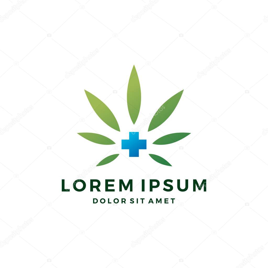 Medical cannabis logo vector hemp leaf icon download