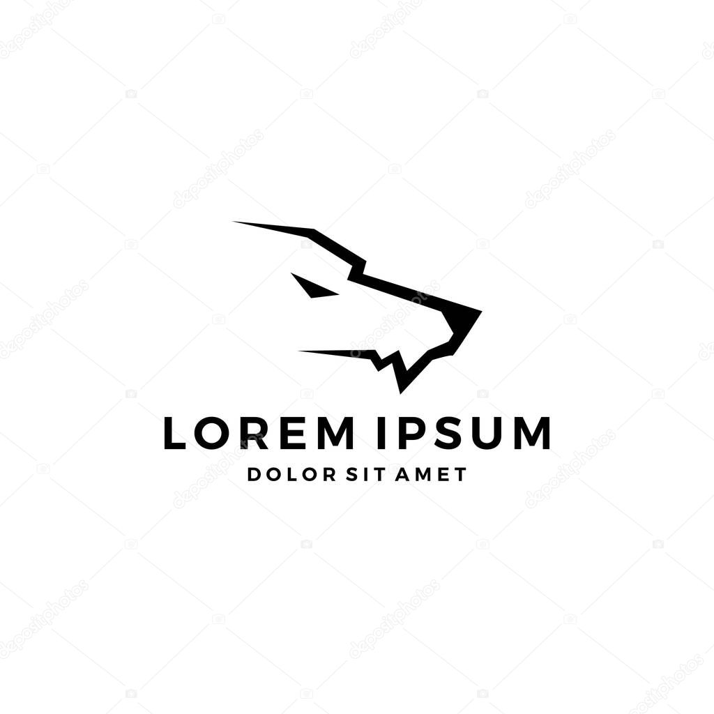 Wolf head fang logo icon simple minimal minimalist