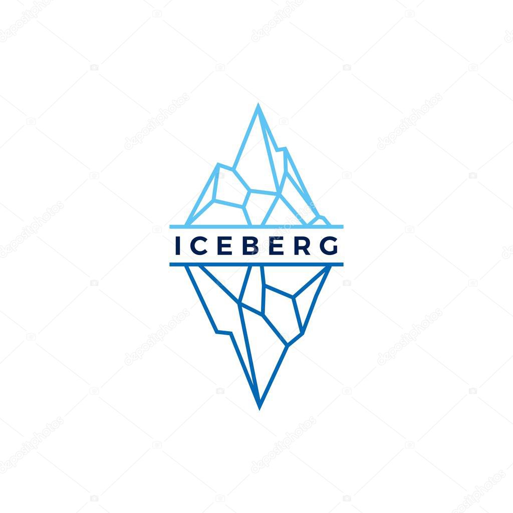 iceberg logo geometric line outline monoline illustration