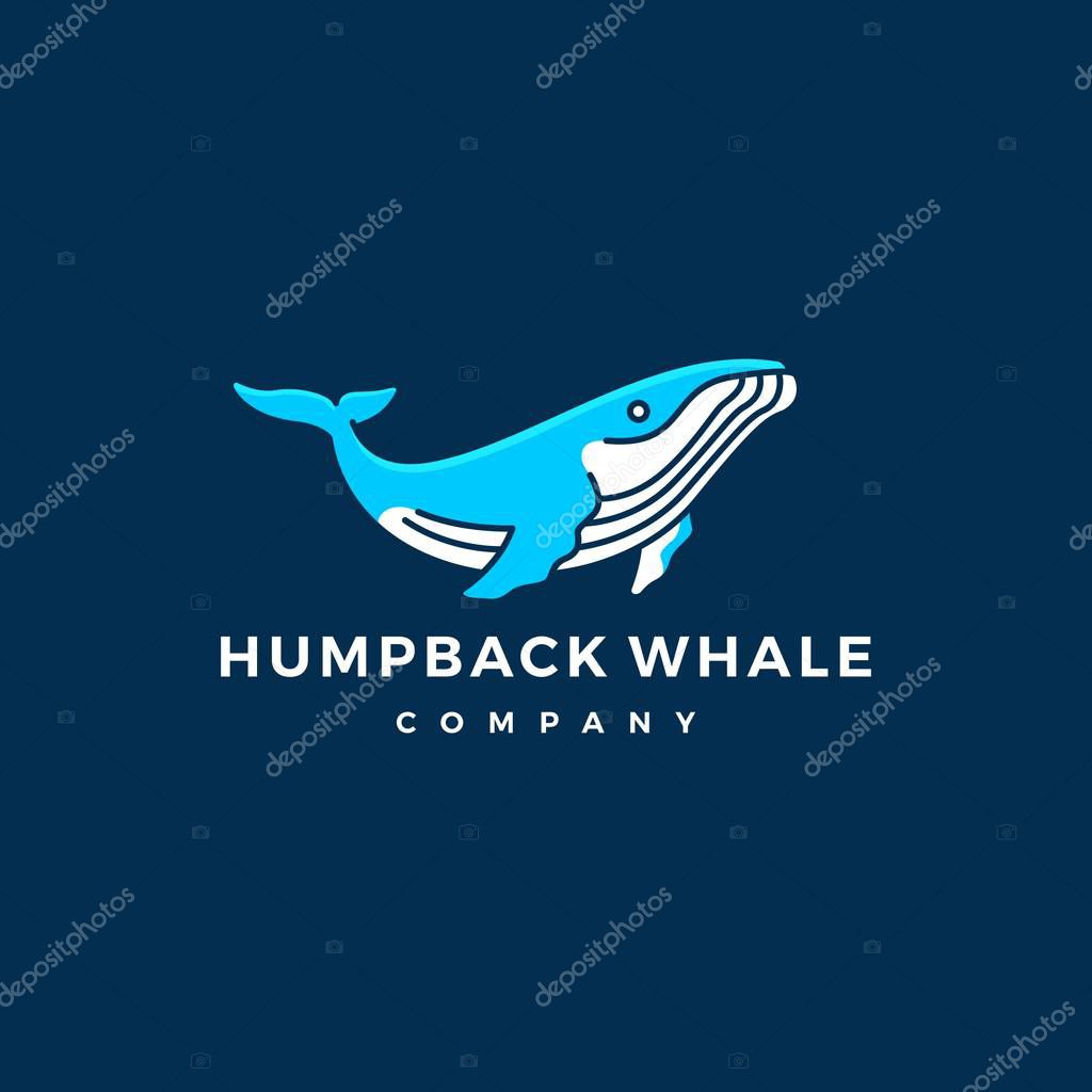 Humpback whale logo icon vector illustration