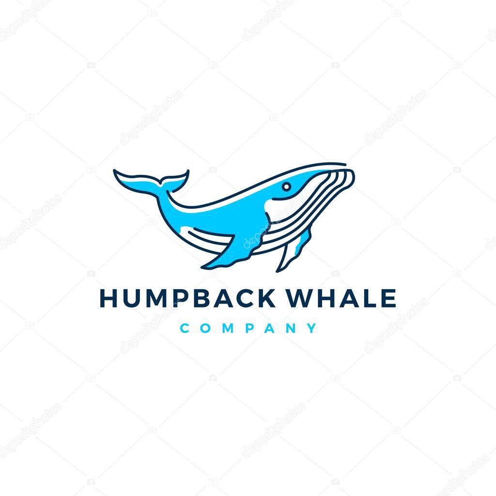 Humpback whale logo icon vector illustration