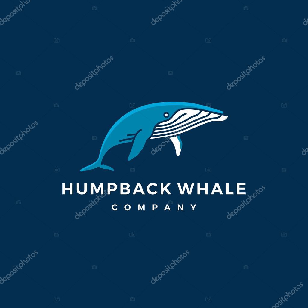 Humpback whale logo icon vector illustration