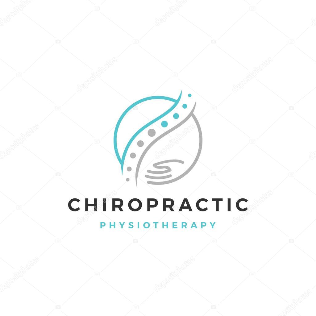 Chiropractic logo spine spinal care vector icon illustration
