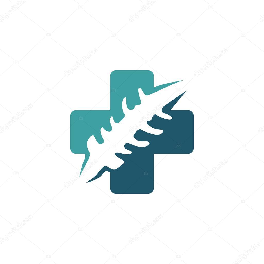 Spine care spinal chiropractic massage logo vector icon back bone vector icon illustration