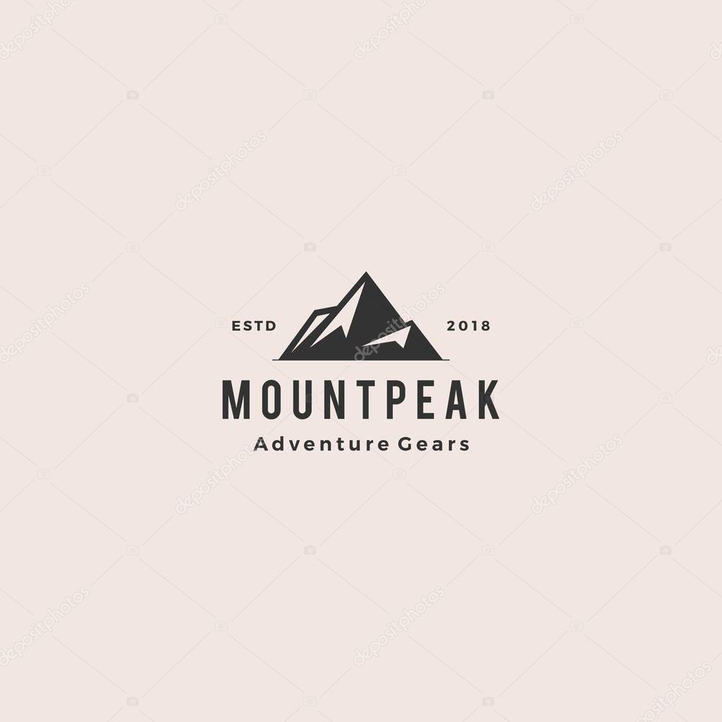 Mount peak mountain logo hipster vintage retro vector icon illustration