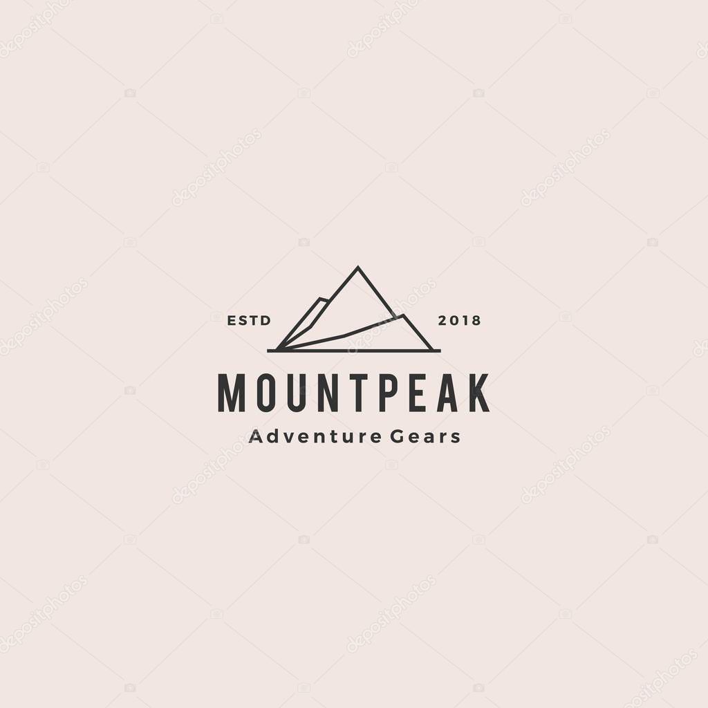 Mount peak mountain logo hipster vintage retro vector icon illustration
