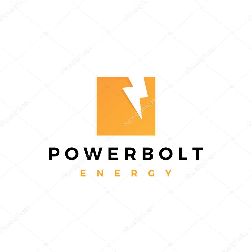 Lightning bolt power logo vector icon symbol sign