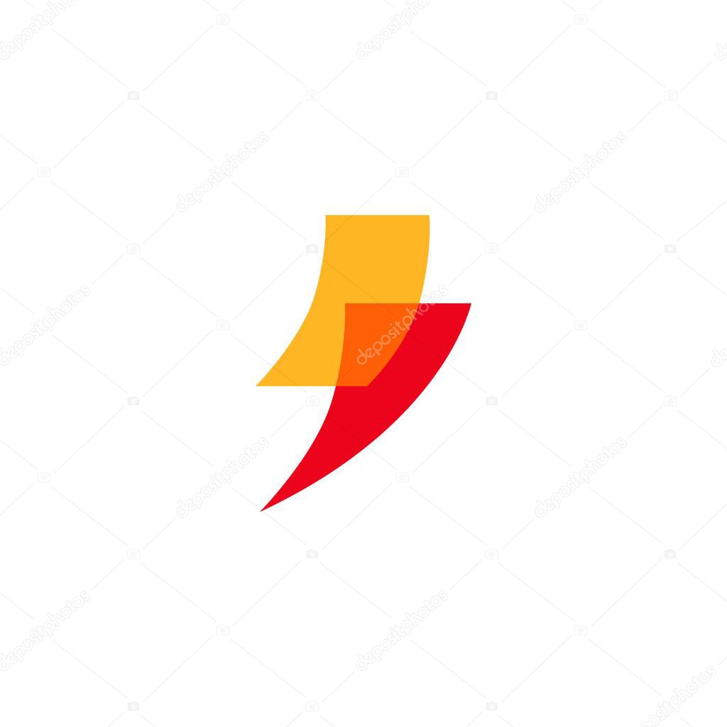 Lightning bolt power logo vector icon symbol sign