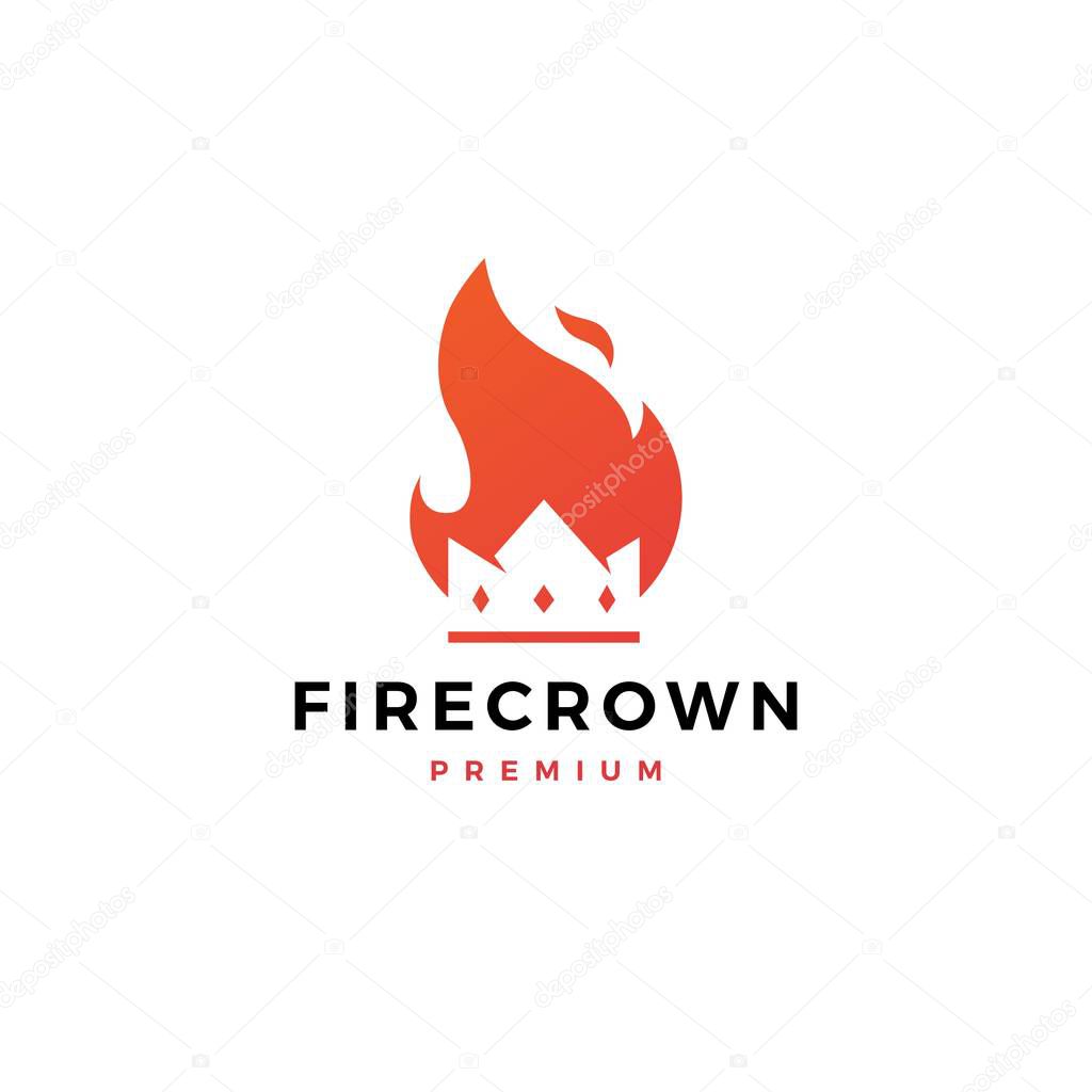 fire crown logo flame vector icon design inspirations