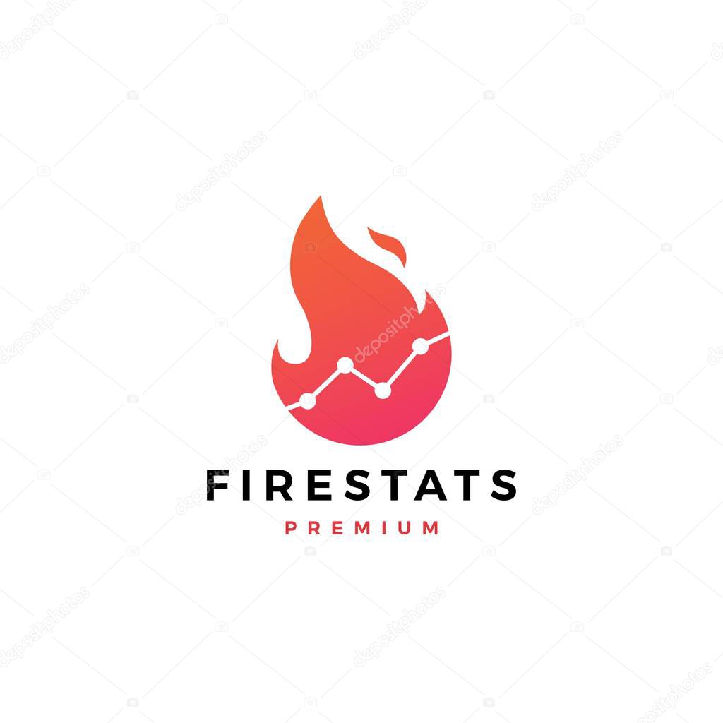 fire statistic heat stats logo vector icon design inspirations