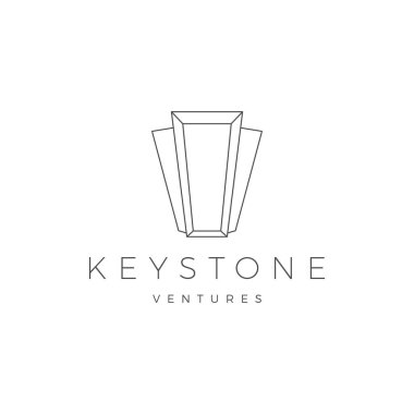 Keystone key stone logo vector icon illustration line outline monoline clipart