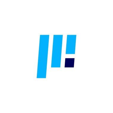 P Letter logo dijital işareti simge illüstrasyon