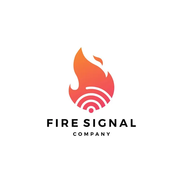 Kebakaran ikon logo sinyal nyala api - Stok Vektor