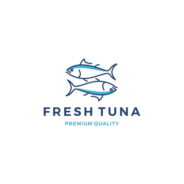 Logo tuňáka symbol označení vektor mořských plodů — Stockový vektor