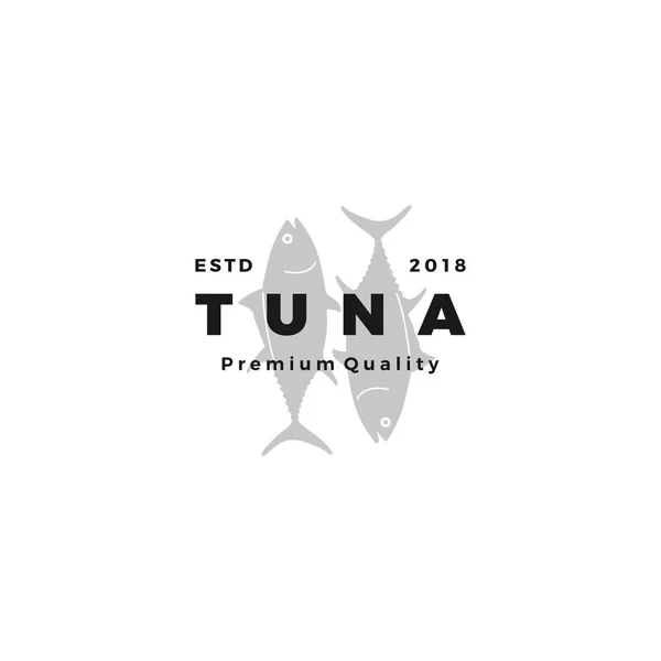 Logotipo del atún emblema etiqueta mariscos vector icono — Vector de stock