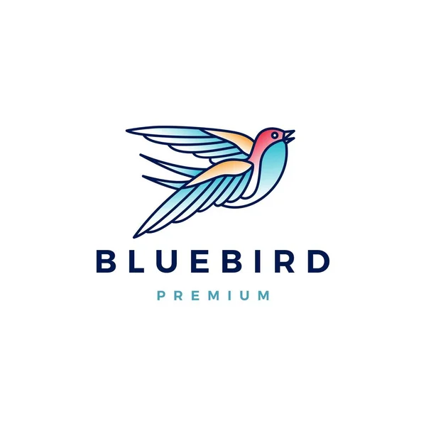Rugindo pássaro logotipo ícone do vetor ilustração —  Vetores de Stock