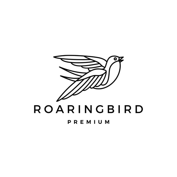 Roaring bird logo vector icon illustration — Stock Vector