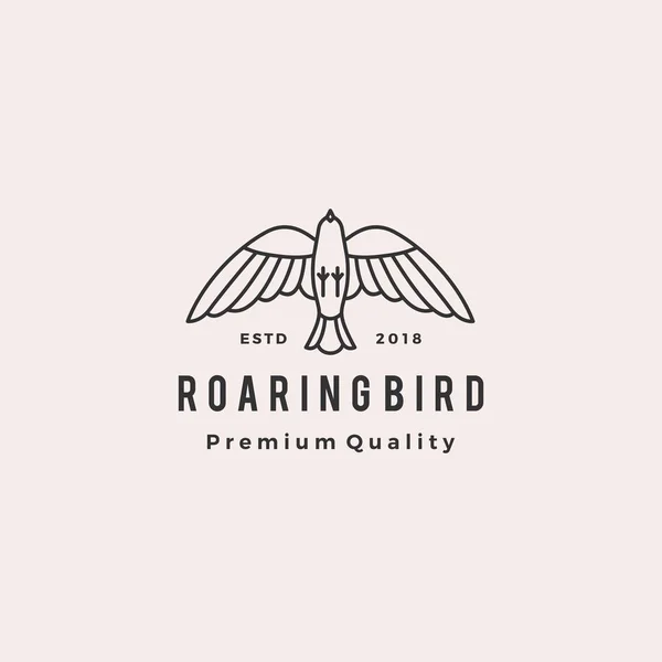 Roaring bird logo retro hipster vintage vector icon illustration — Stock Vector