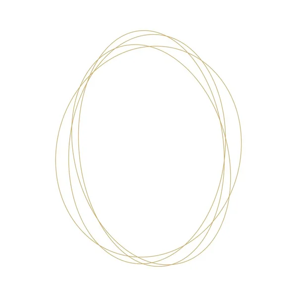 Geometrische ovale frame ornament decoratie vector lijn overzicht goud element — Stockvector