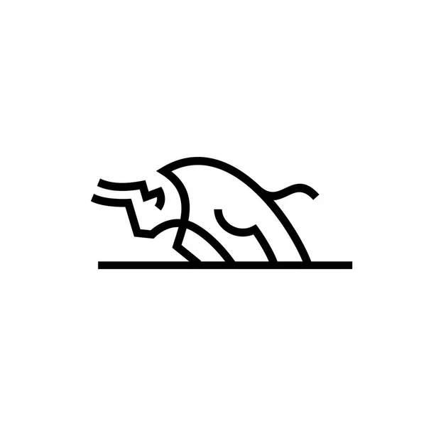 Aufladen Stier el toro Logo Vektor Symbol Linie umreißen Monolin Illustration — Stockvektor