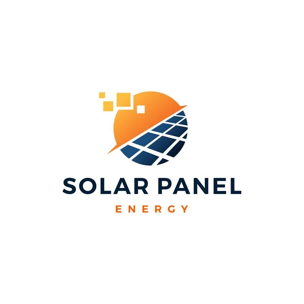 Ηλιακή πάνελ ενέργειας ηλεκτρική ηλεκτρική ενέργεια λογότυπο διάνυσμα εικονίδιο — Διανυσματικό Αρχείο