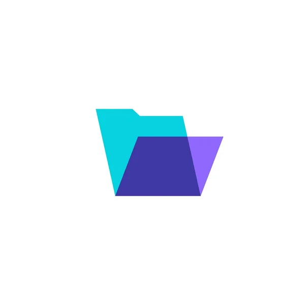 Simbol logo folder penuh warna - Stok Vektor