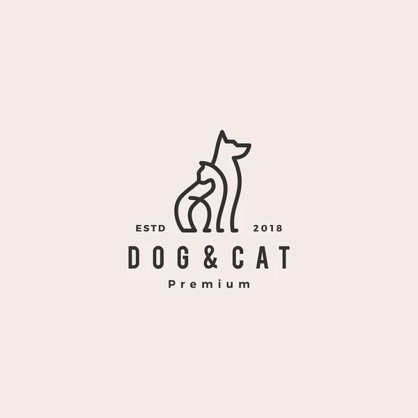 Anahat etiket illüstrasyon kedi köpek sembol simge vektör