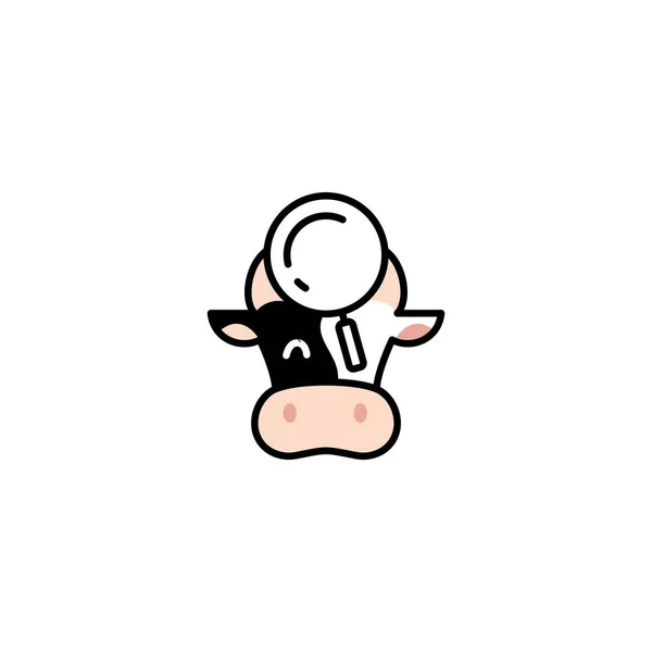Vaca touro pesquisa logotipo vetor ícone —  Vetores de Stock