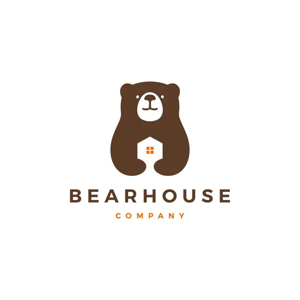 Αρκούδα σπίτι το λογότυπο διάνυσμα εικονίδιο εικόνα — Διανυσματικό Αρχείο