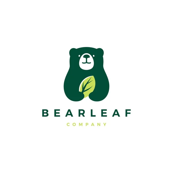 Feuille d'ours feuilles naturel nature logo vectoriel icône illustration — Image vectorielle
