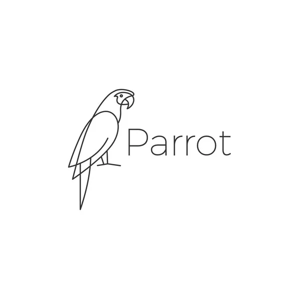 Parrot logo bird vector illustration icon — Stock Vector