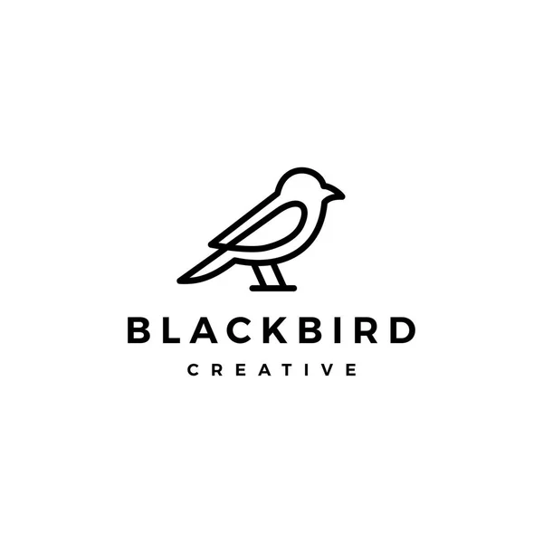 Bird logo vector line outline monoline art icon — Stock Vector