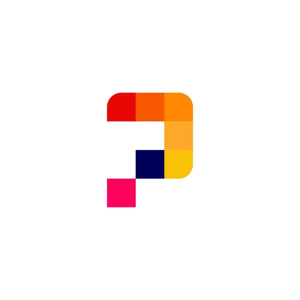 P brev pixel digital logo vektor ikon — Stock vektor