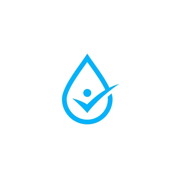 Water drop human check logo vector icon illustration — Stock Vector