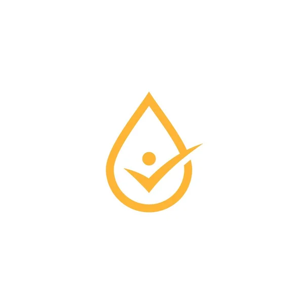 Oil drop check logo vector icon — Stock Vector