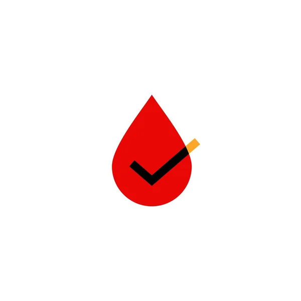 Darah drop periksa logo ikon vektor - Stok Vektor