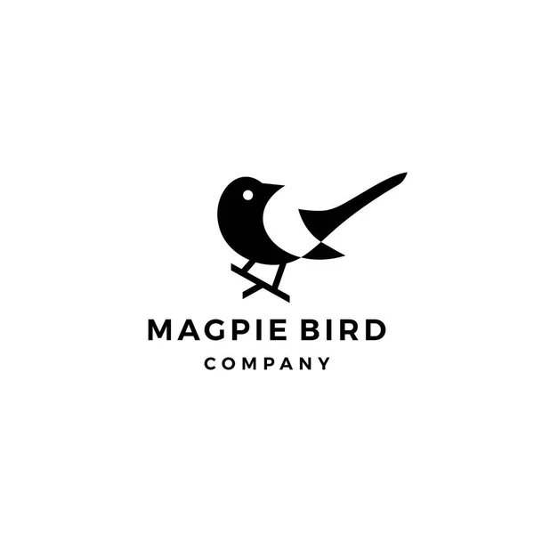 Magpie bird logo vektorikon illustrasjon – stockvektor