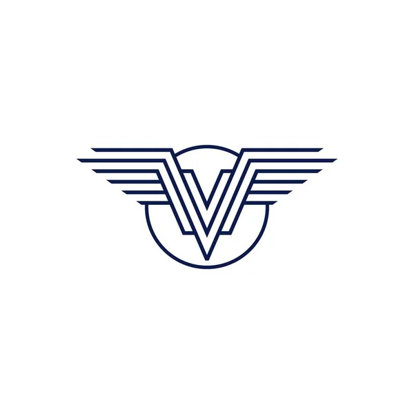 V wings logo vector emblem — Stock Vector