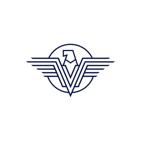 Faucon aigle logo vecteur icône ligne contour illustration — Image vectorielle