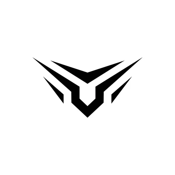 V Brief Flügel Logo Vektor Emblem Symbol — Stockvektor