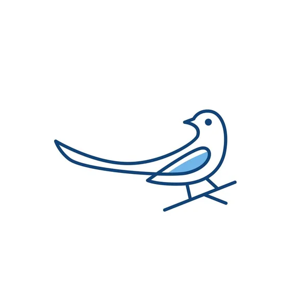 Illustration vectorielle d'icône de logo d'oiseau de pie — Image vectorielle