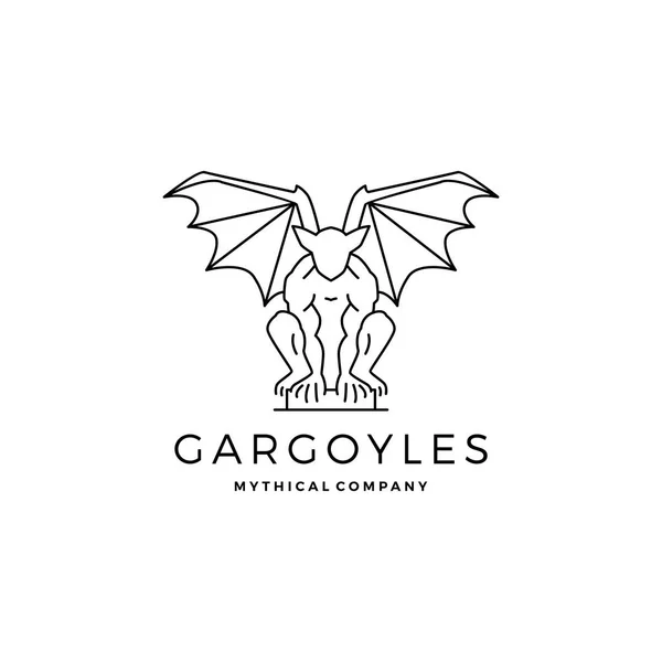 Gárgulas gárgula logotipo vetor esboço ilustração —  Vetores de Stock