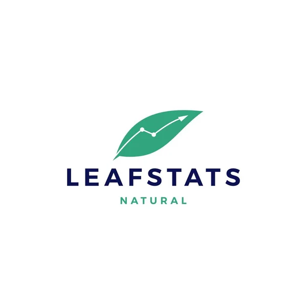 Leaf stats statistics chart sprout logo vector icon illustration — Stock Vector