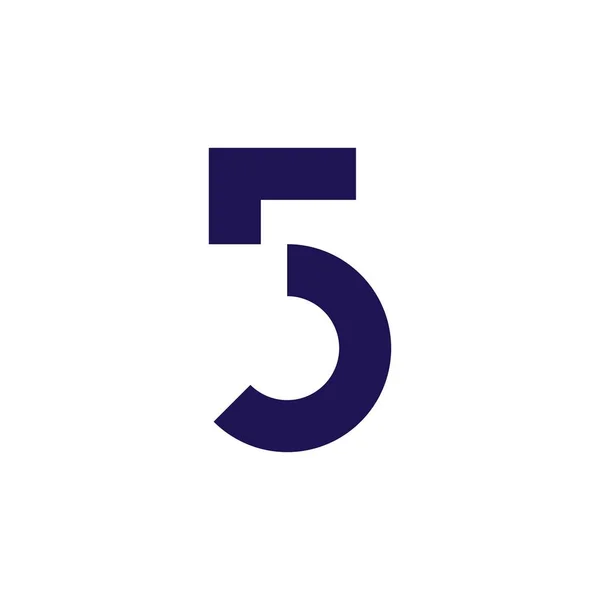 5 número cinco logotipo ícone do vetor ilustração — Vetor de Stock