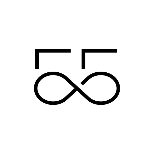 55 nummer oändlighet logo vektor ikon Illustration — Stock vektor