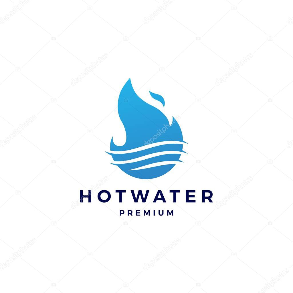 fire flame hot water logo icon