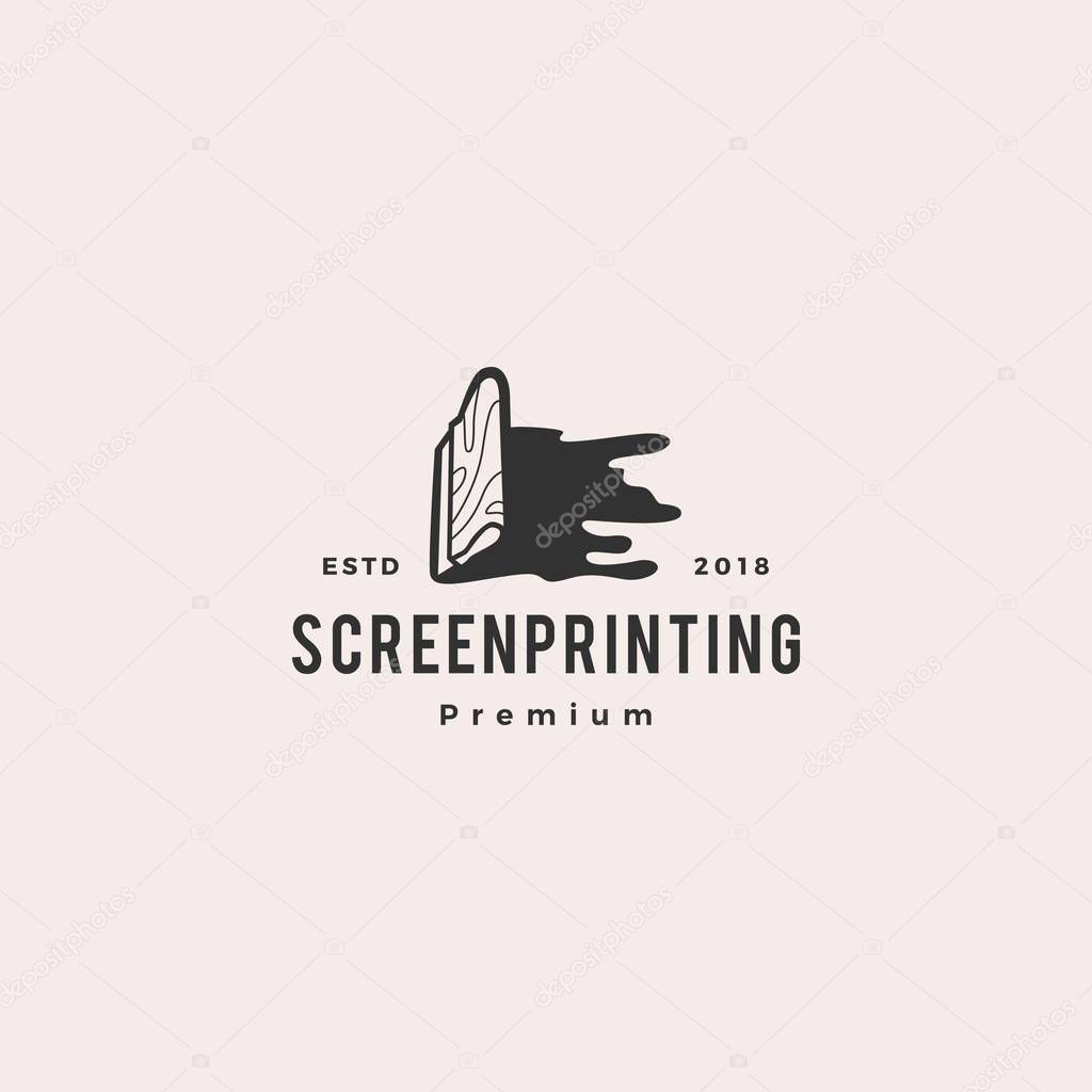 Silk screen printing vector logo template