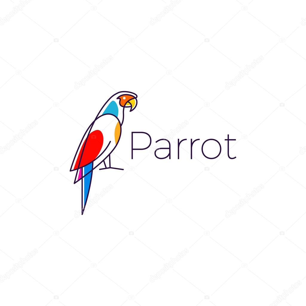 Parrot logo bird vector illustration icon
