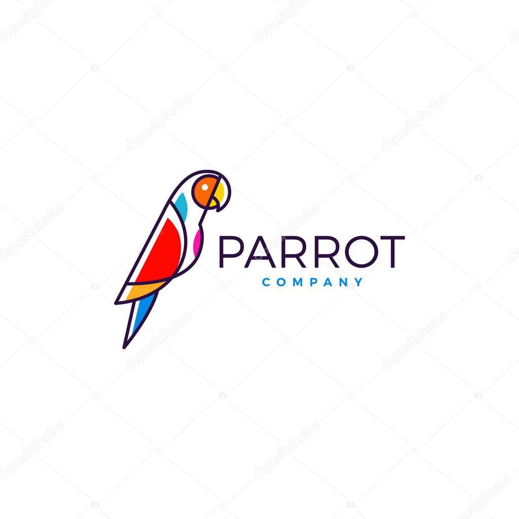 Parrot logo bird vector illustration icon