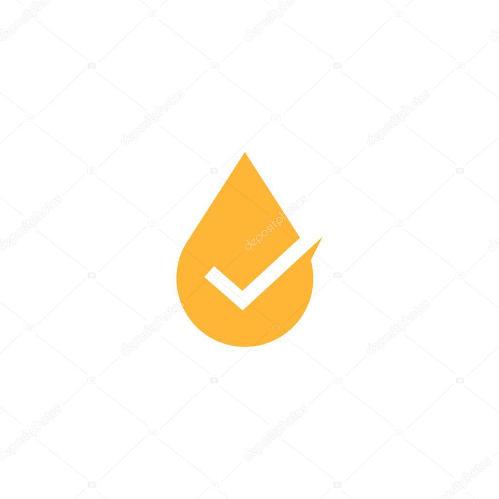 Oil tea honey drop check logo vector icon illustration